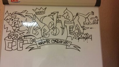 Graffiti to jeden z elementów kultury hip-hop'owej. Na zdjęciu napis "Bestia" autorstwa Przemysława Walkiewicza.